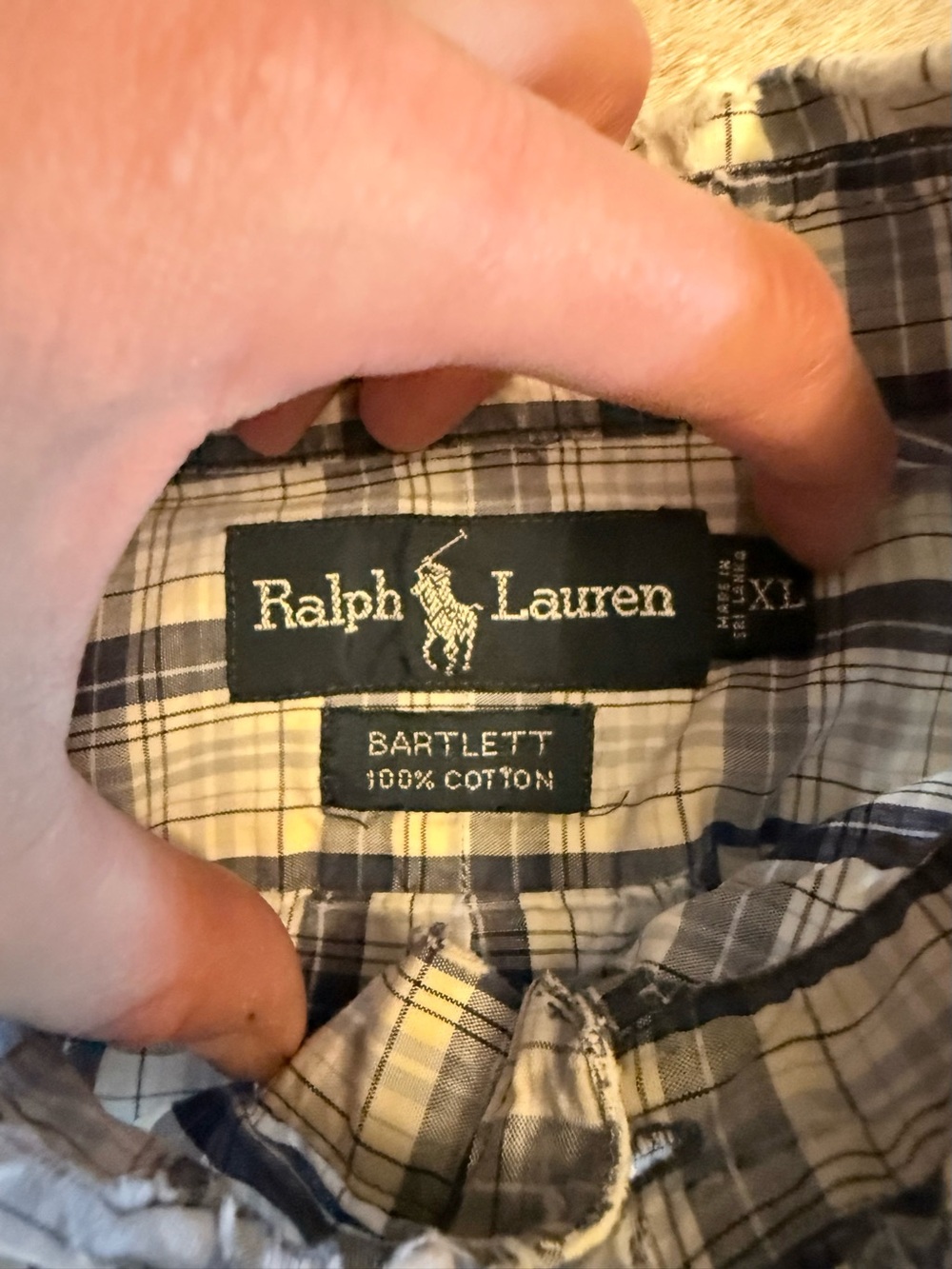 Ralph Lauren Bartlett Plaid Button-Down Shirt in Navy and White